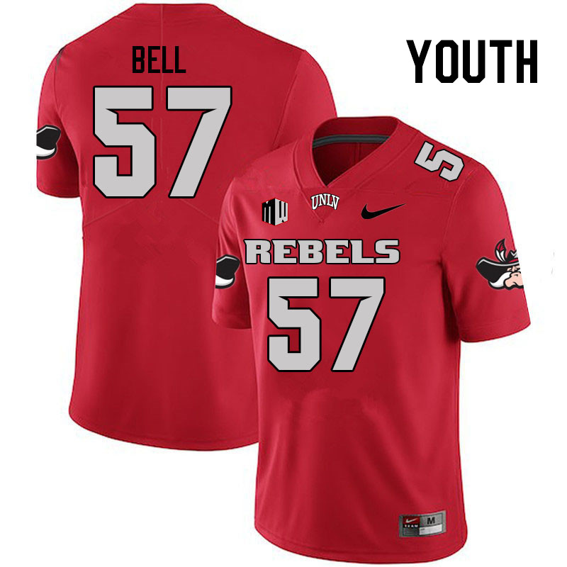 Youth #57 LeShaun Bell UNLV Rebels College Football Jerseys Stitched Sale-Scarlet